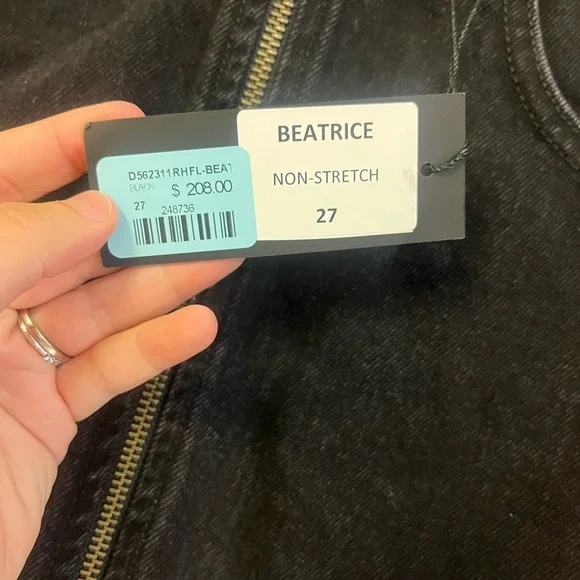 Carmar black denim Beatrice skirt with rhinestone flames Size 27 Goth, Grunge, - Picture 7 of 8